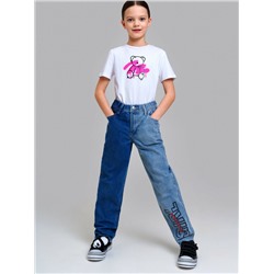 Брюки текстильные джинсовые для девочек