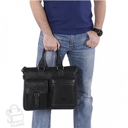 Портфель мужской кожаный 0065Z black Zinimsk
