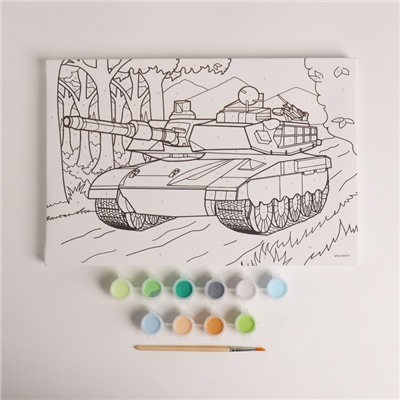 Картина по номерам для детей «Танк», 20×30 см