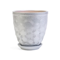 Горшок для цветов «Узор», 2.4 л, d=17.5 см, h=18.5 см, керамический, с поддоном