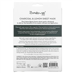 The Creme Shop, Fusion Beauty Sheet Mask, Charcoal Lemonade, 5 Sheets, 4.40 oz (125 g)