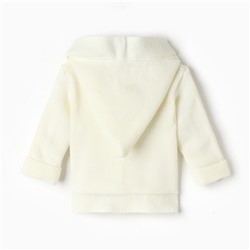 Джемпер вязаный с капюшоном Крошка Я, рост 68-74 см, молочный