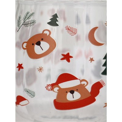 Кружка новогодняя стеклянная «Мишки», 350 мл