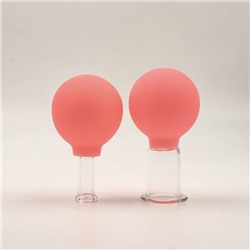 Набор вакуумных банок для массажа, стеклянные, d 1,5/3.5 см, 2 шт., цвет розовый
