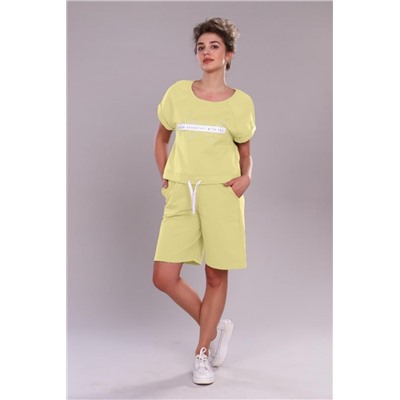 Костюм женский с шортами и футболкой 304 (Желтый)