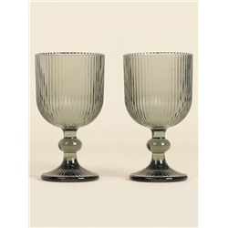 Бокалы для вина SL Home «Модерн», 250 мл, 8×14.5 см, набор 2 шт., стекло, графитовые