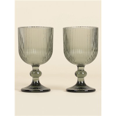 Бокалы для вина SL Home «Модерн», 250 мл, 8×14.5 см, набор 2 шт., стекло, графитовые