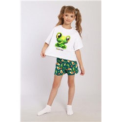 Пижама для девочки Лягушка арт. ПД-019-068 (Белый)