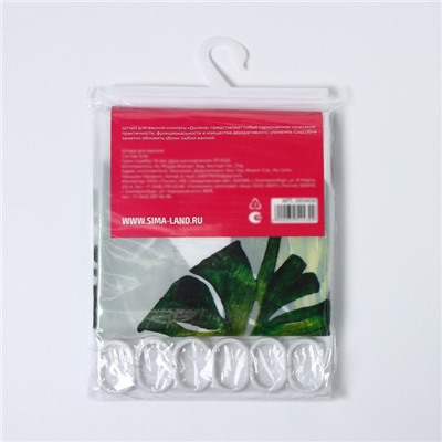 Штора для ванной Доляна «Тропики», 180×180 см, EVA