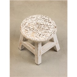 Табурет, 25×25×24 см, дерево албезия, белый