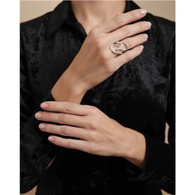 Кольцо с белым серебрением