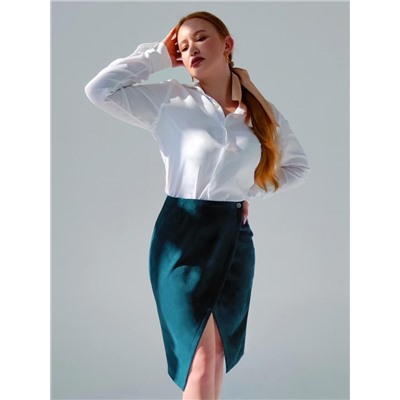 Юбка на запах замшевая 3202 (Изумруд)