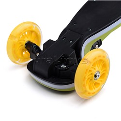 Самокат трёхколёсный ROCKET колёса световые PU, цвет зелёный