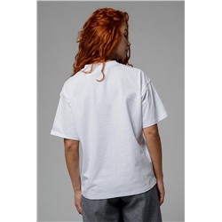 8506/1 Футболка женская оверсайз (Белый_cat)