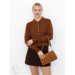 Сумка женская кожаная 5555PEF brown Polina&Eiterou  в Новосибирске