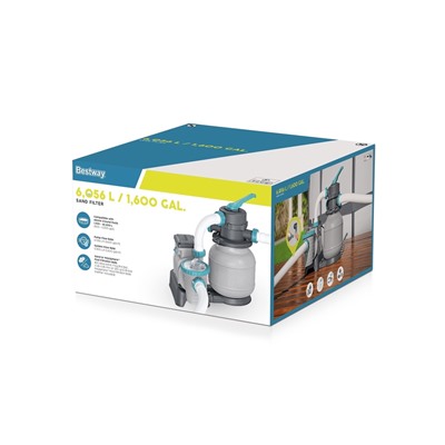 Фильтр-насос Bestway 58497, 220-240V, 6056 л/ч, для бассейна, песочный