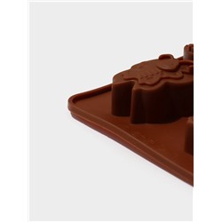 Форма для шоколада Доляна «Насекомые», силикон, 22×11.5×2 см, 8 ячеек, коричневая