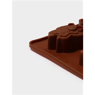 Форма для шоколада Доляна «Насекомые», силикон, 22×11.5×2 см, 8 ячеек, коричневая
