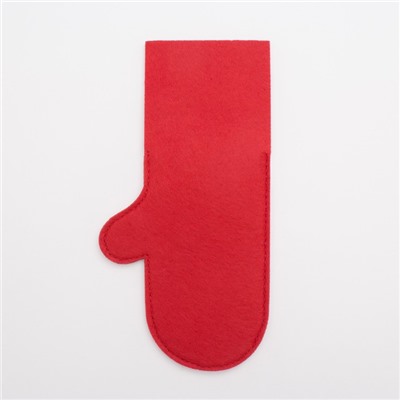 Набор конвертов для столовых приборов Доляна «Новогодняя варежка» - 4 штуки, красный