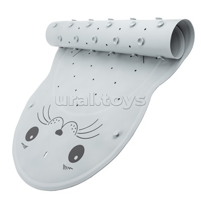 Коврик резиновый для ванны антискользящий 76x45см, "Нерпа" с отверстиями