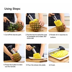 Нож для чистки и нарезки ананасов, инструменты для нарезки ананасов из нержавеющей стали, кухонный нож со съемным клином