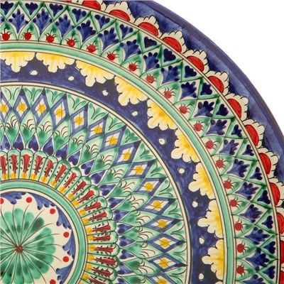 Ляган Риштанская Керамика «Узоры», 37 см, разноцветный
