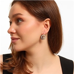 Серьги ювелирная бижутерия Дубайское золото, с покрытием позолотой 18К, вставка: фианиты и блестящий глиттер, цвет: прозрачный, арт.216.273