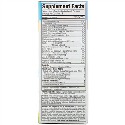 Purely Inspired, Probiotics + Weight Loss, пробиотики и средство для снижения веса, 84 легко проглатываемые вегетарианские капсулы