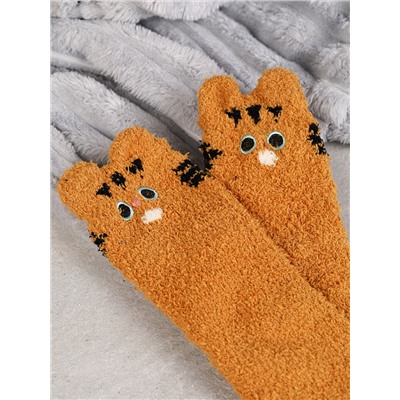 Носки женские флисовые р. 35-40 Лапки новогодний № 1 / MNZ-19/1 /