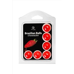 Набор из 6 шариков с массажным маслом Brazilian Balls с ароматом клубники
