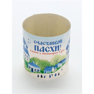Пасхальный набор с декором «Церкви»: посыпка 50 г, форма для кулича 2 шт., 25×5 см