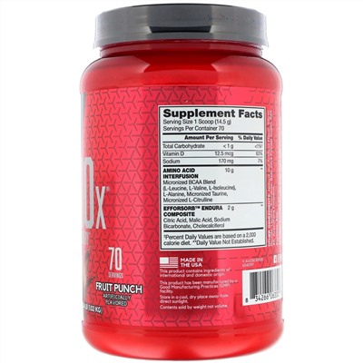 BSN, Формула с аминокислотами Amino-X, выносливость и восстановление, фруктовый пунш, 1,01 кг (2,23 фунта)