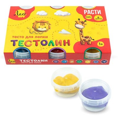 Тесто для лепки  6цв 360 гр. "Тестолин" LPLD-0106 Лео