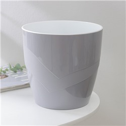 Кашпо для цветов со вставкой «Грация», 4.5 л, цвет серый