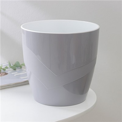 Кашпо для цветов со вставкой «Грация», 4.5 л, цвет серый