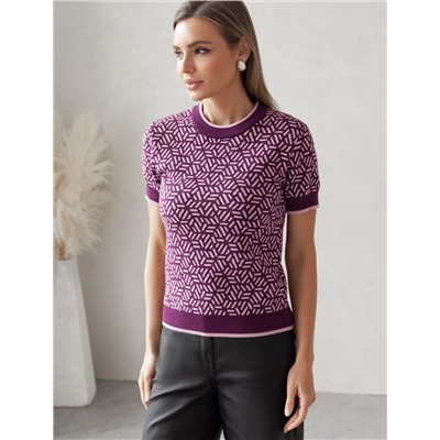 Джемпер жаккардовой вязки с кашемиром