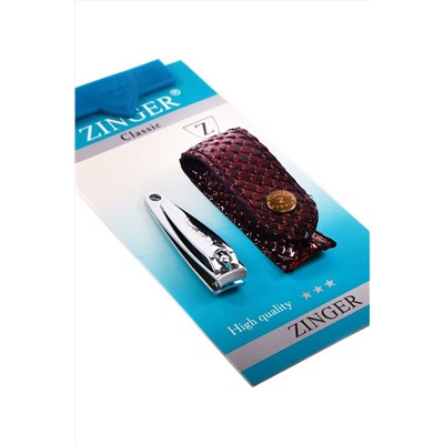 Zinger Набор для маникюра: книпсер для ногтей, чехол / Classic SIS-48, серебристый глянцевый, 5,5 см KRISTALLER, 1110993