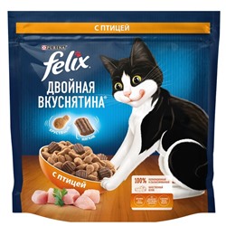 Сухой корм Felix «Двойная вкуснятина», для кошек, птица, 1.3 кг