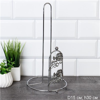 Держатель для бумажных полотенец металл Роза Серебро/ BTR-805 /уп 120/15х31/ 0,147