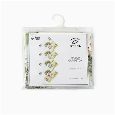 Набор салфеток «Этель» Family picnic, 40×40 см, 4 шт. 100% хлопок, саржа 190 г/м²