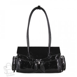 Сумка женская кожаная 3350Q black Polina&Eiterou