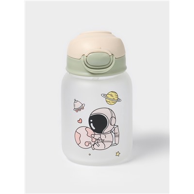 Бутылка для воды «Космонавты», 450 мл, 8.2×15 см, МИКС, матовое стекло