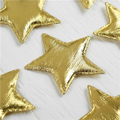 Звёздочки декоративные, набор 12 шт., размер 1 шт. 5.5×5.5 см, золото