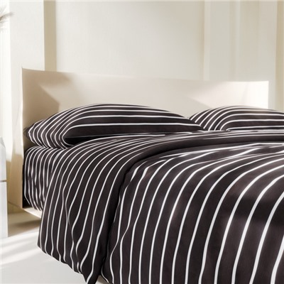 Постельное бельё евро «Этель» Black stripes, поплин