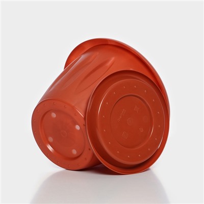 Горшок для цветов с поддоном «Фелиция», 3.6 л, d=22.5 см, h=17.2 см, пластиковый, терракотовый