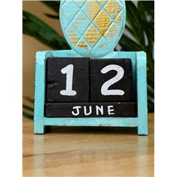 Календарь настольный «Ананас», 11×5×16 см, дерево, бирюзовый