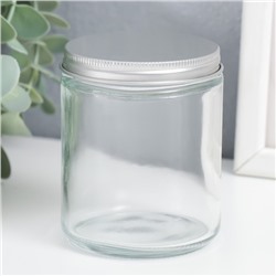 Банка для свечей с крышкой «Прозрачная», стекло, 8.8×7×7 см