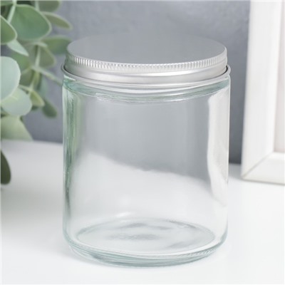 Банка для свечей с крышкой «Прозрачная», стекло, 8.8×7×7 см