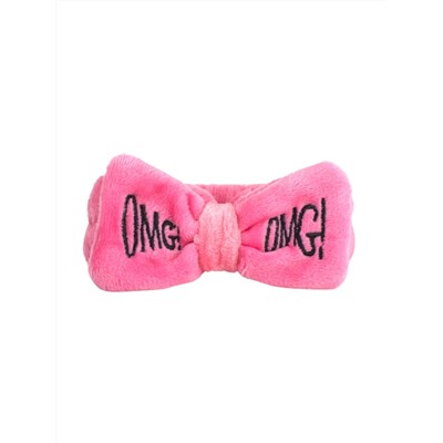 “‣”  COSMETIC BANDAGE - ПОВЯЗКА ДЛЯ ВОЛОС С НАДПИСЬЮ OMG РОЗОВАЯ, 1 ШТ.