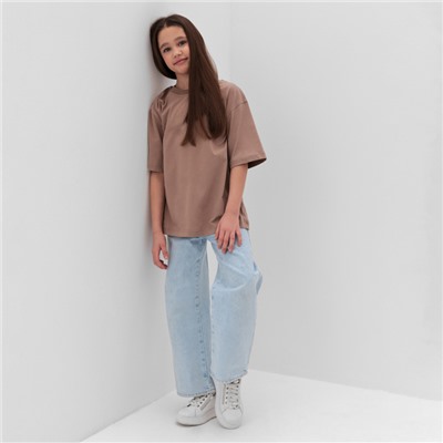 Футболка детская MINAKU: Basic line, бежевая, рост 104 см